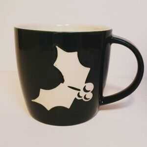 Starbucks 2011 Christmas Green Holly Holiday Mug 16Oz